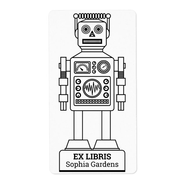 Ex Libris - Robot Librarian v3 Label (Front)