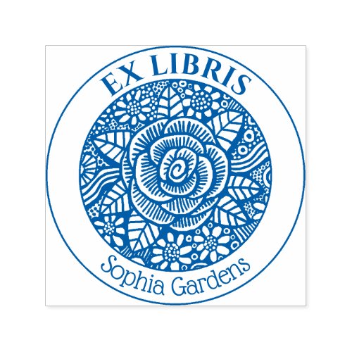 Ex Libris _ Rose Drawing Self_inking Stamp