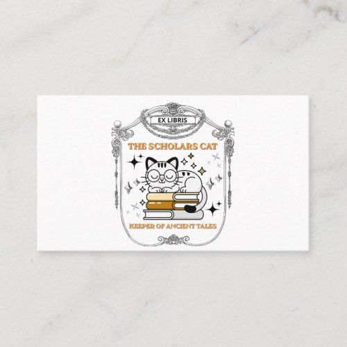 Ex Libris Scholar Cat Dark Academia Business Card