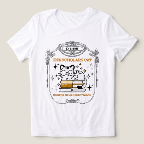Ex Libris Scholar Cat Dark Academia Vintage Bookpl Tri-Blend Shirt