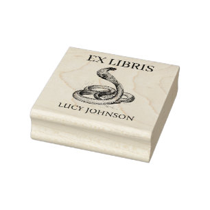 EX LIBRIS Snake Bookplate Rubber Stamp