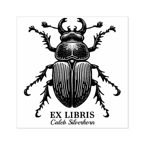 Ex Libris _ Stag Beetle Rubber Stamp