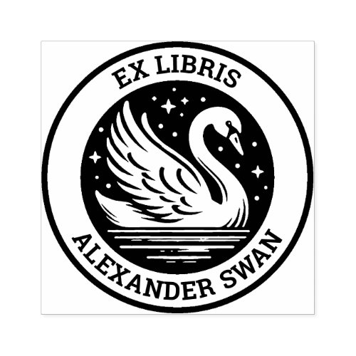 Ex Libris _ Swan Rubber Stamp