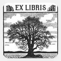 Oak Tree Ex Libris Bookplate Stamp