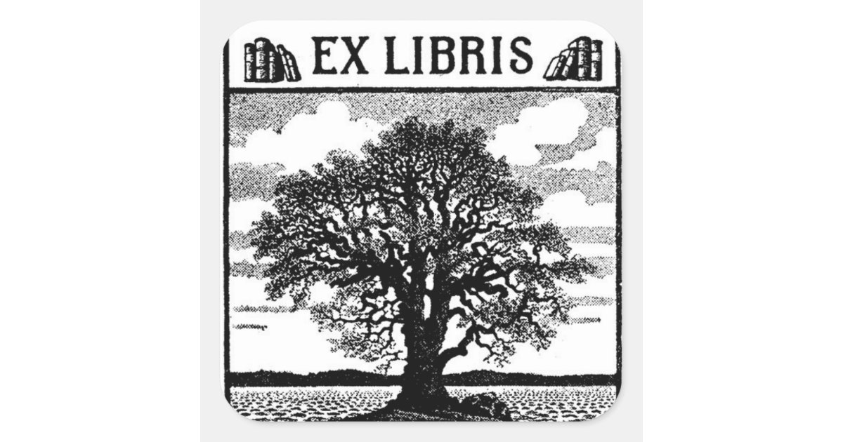 Oak Tree Ex Libris Bookplate Stamp