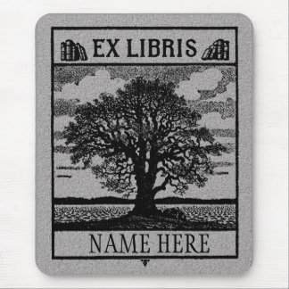 Ex Libris Tree in Field Mouse Pad
