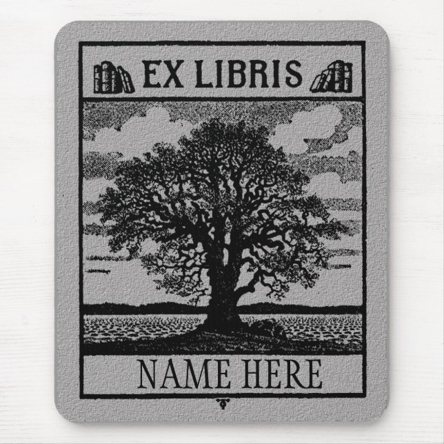 Ex Libris Tree in Field Mouse Pad (Front)