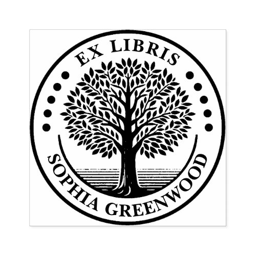 Ex Libris _ Tree Rubber Stamp