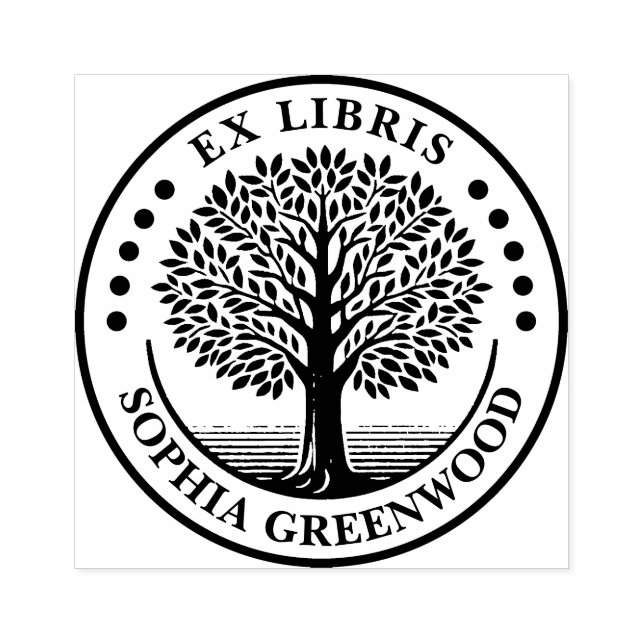 Ex Libris - Tree Rubber Stamp (Imprint)