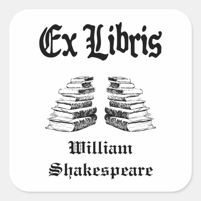 Ex Libris Vintage Letters Books Custom Bookplate (Front)