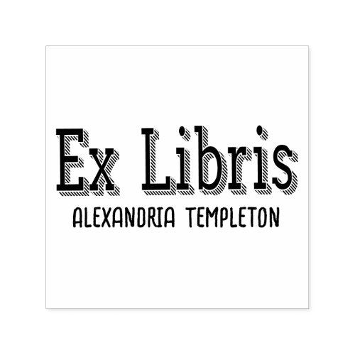 Ex Libris Vintage Typography Text 5 Library Book Self_inking Stamp