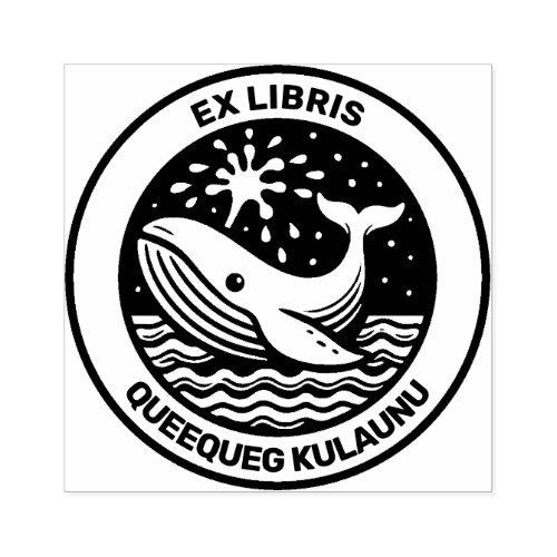 Ex Libris _ White Whale Rubber Stamp