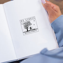 Ex Libris Yoga with a cat in nature, Book