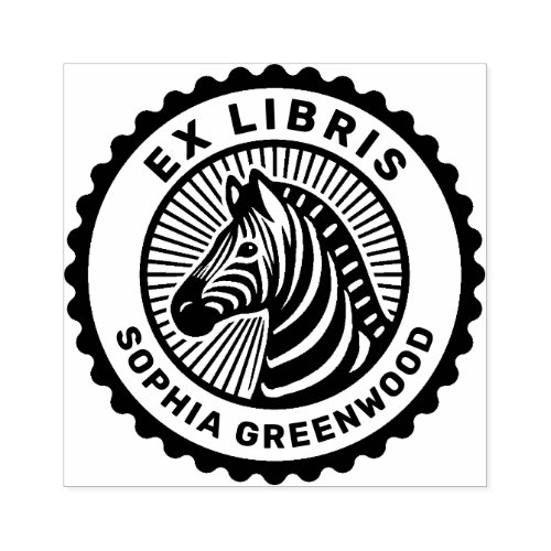 Ex Libris _ Zebra Rubber Stamp