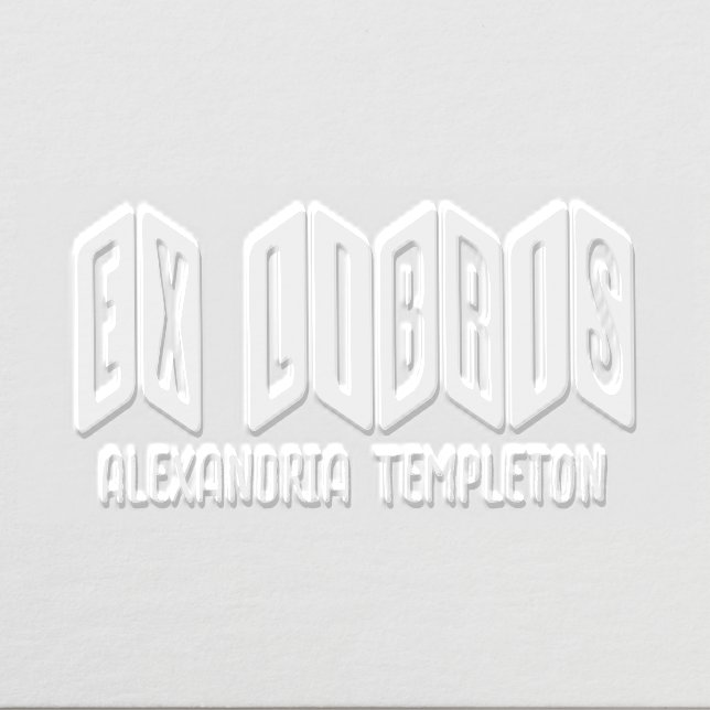 Ex Libris ZigZag Text Letters Library Book Name Embosser (Design)