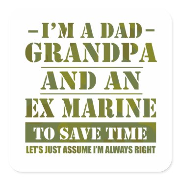 Ex Marine Square Sticker Ex Marine Square Sticker