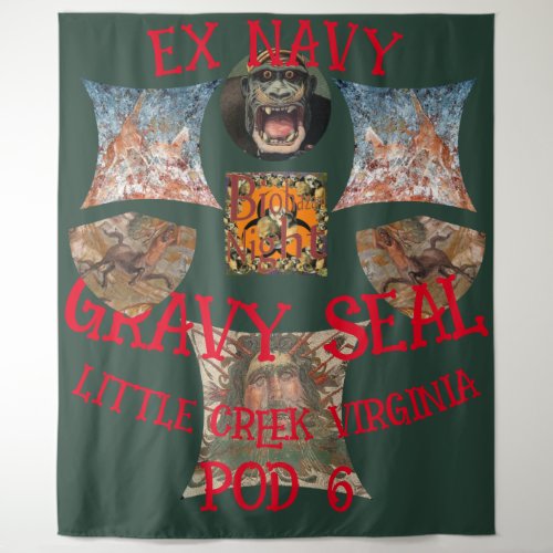 Ex Navy Elephant Seal POD 6 Little Creek Tapestry