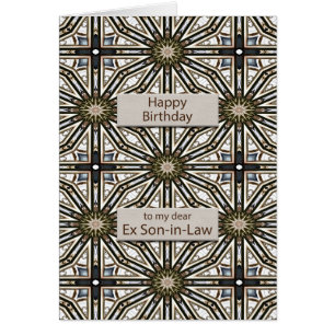 Ex Son in Law Birthday Abstract Mandala Design Cards