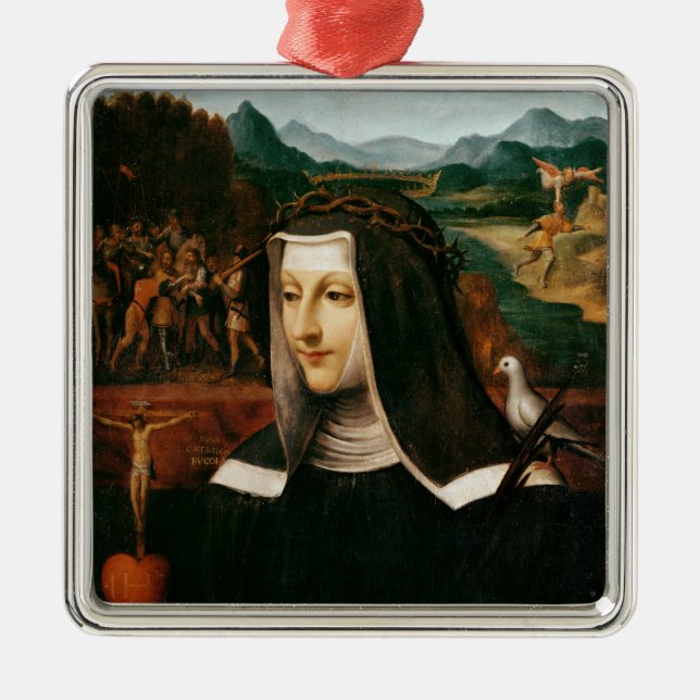 Ex Voto dedicated to St. Catherine of Siena Metal Ornament (Front)
