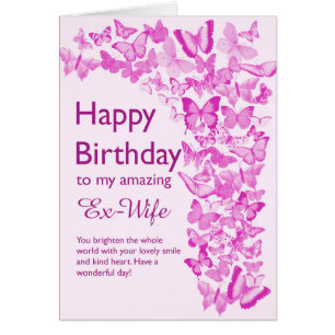 Ex Wife Birthday Butterflies Cards