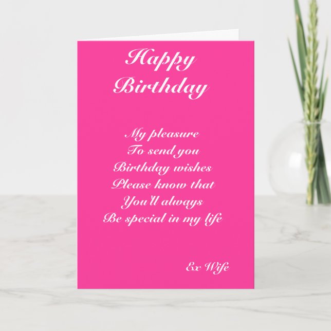 Ex-wife birthday cards (Front)