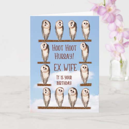 Ex_Wife Birthday Curious Owls Card