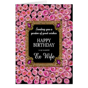 Ex Wife Birthday Pink Daisies Cards