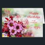 Ex Wife Birthday Pink Flowers<br><div class="desc">A birthday card for your ex-wife. Pink hellebore flowers,  also known as the christmas rose,  set against a background of red leaves from the cotinus shrub.</div>