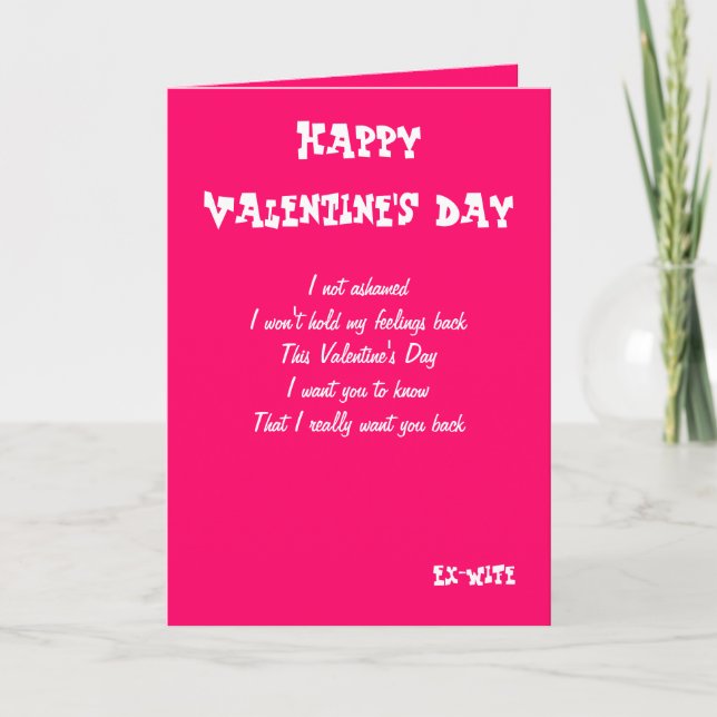Ex-wife I want you back valentine's day cards (Front)