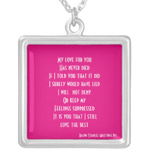 ex-wife silver plated necklace