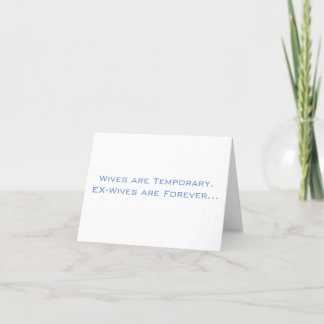 EX WIVES ARE FOREVER LETTERPRESS THANK YOU CARD