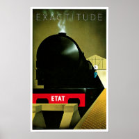 Exactitude ETAT French Railway Travel Art Poster