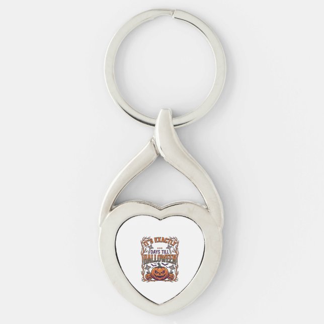 Exactly Days Till Halloween Jack Lantern Bats_1 Keychain (Front)
