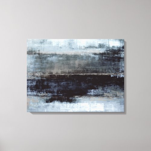 Exaggerated Blue Abstract Art Painting Canvas Print