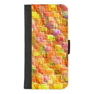 Exaggerated mess of embossed square overlays throw iPhone 8/7 plus wallet case