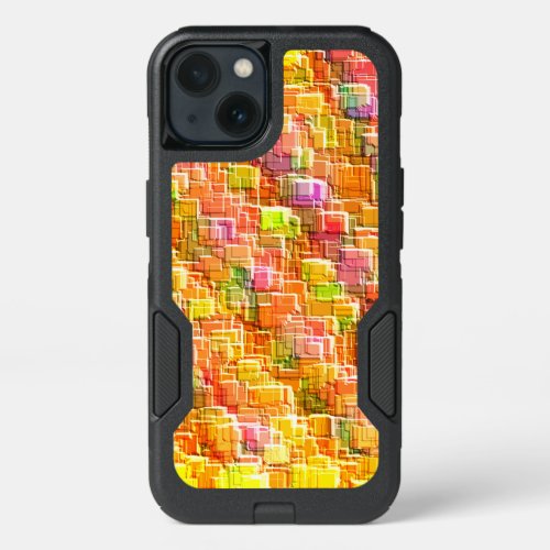 Exaggerated mess of embossed square overlays throw iPhone 13 case