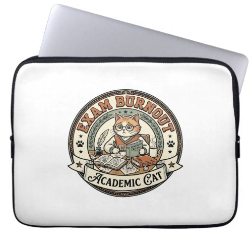Exam Burnout Academic Cat Exam Burnout Academic Ca Laptop Sleeve