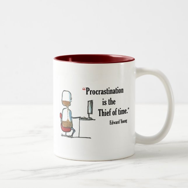 Exam motivational quote by Edward Young - Two-Tone Coffee Mug (Right)
