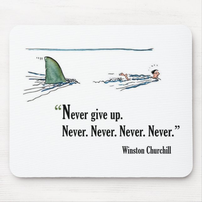 Exam motivational quote by Winston Churchill Mouse Pad (Front)