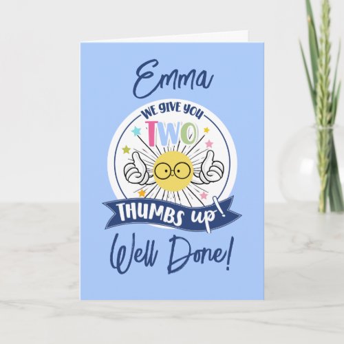 EXAM RESULTS WELL DONE thumbs ups Card