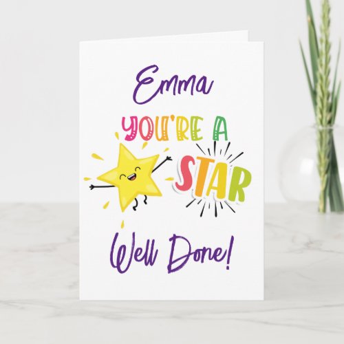 EXAM RESULTS WELL DONE Youre a star Card