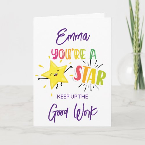 EXAM RESULTS WELL DONE Youre a star Card