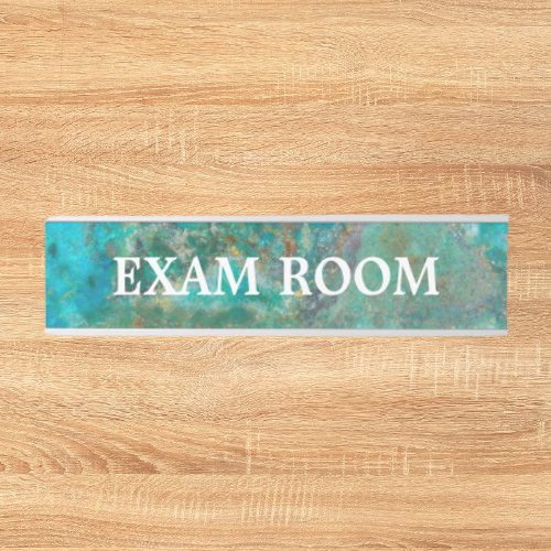 Exam Room Blue Mineral Stone Door Sign