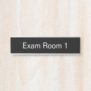 Exam Room Number Black and White Text Template Door Sign