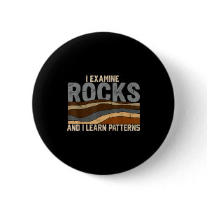 Examine rocks and learn patterns geology science button