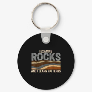 Examine rocks and learn patterns geology science keychain