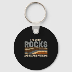 Examine rocks and learn patterns geology science keychain