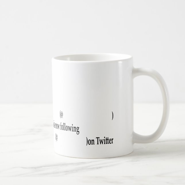 Example following on Twitter Add Image & Text Coffee Mug (Right)