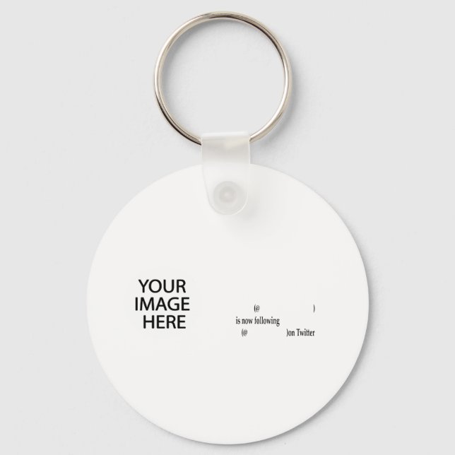 Example following on Twitter Add Image & Text Keychain (Front)