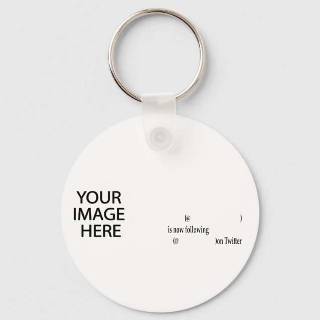 Example following on Twitter Add Image & Text Keychain (Front)